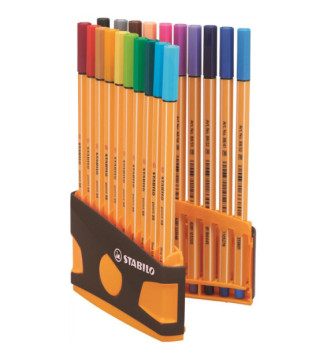 Colorparade 20 Stylos-feutres Dessin point 88 Pointe fine 0,4mm 20 Couleurs