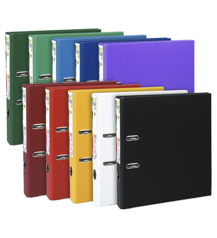 Lot de 10 Classeurs à levier Prem'Touch int/ext polypropylène Dos 50mm A4 maxi Coloris Aléatoire