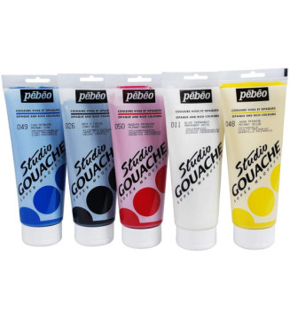 Pack 5 peintures Gouache Studio 5 Tubes 100 Ml