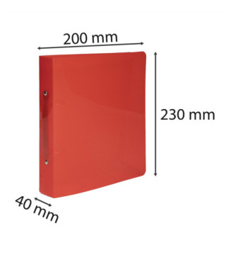 Classeur Polypro 2 anneaux 30mm Dos 40mm 17X22 cm CRYSTAL Couleur aléatoire