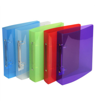 Classeur Polypro 2 anneaux 30mm Dos 40mm 17X22 cm CRYSTAL Couleur aléatoire