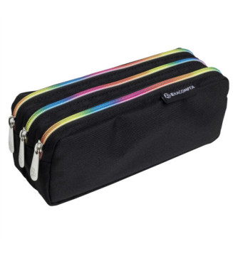 Trousse rectangle 3 compartiments Rainbow - Noir