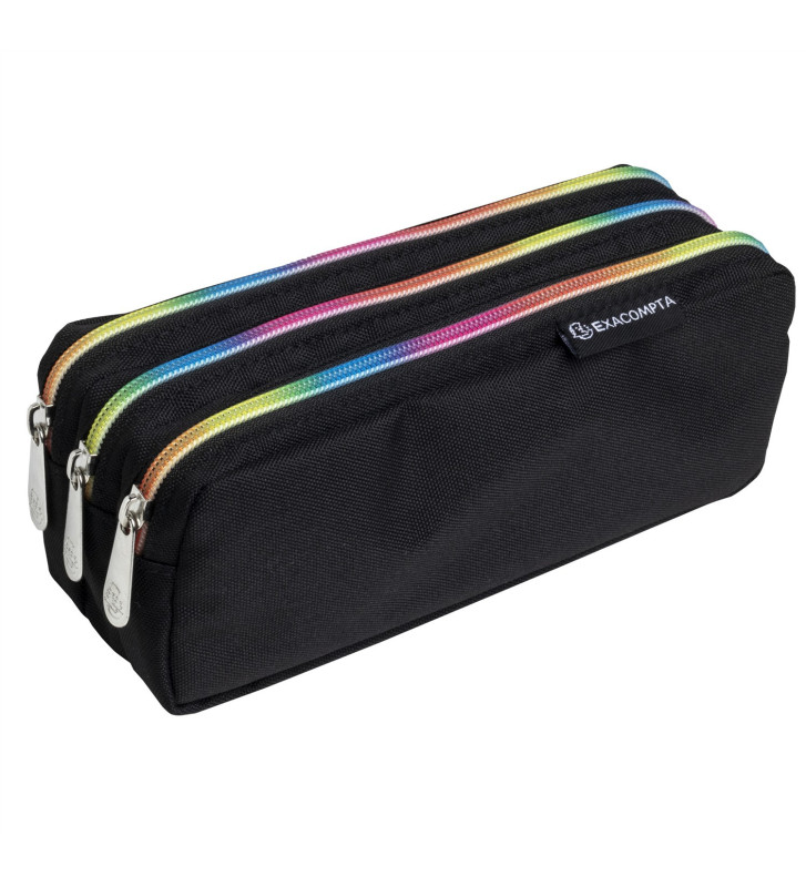 Trousse rectangle 3 compartiments Rainbow - Noir