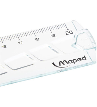 règle plate Geometric, 200 mm, en plastique