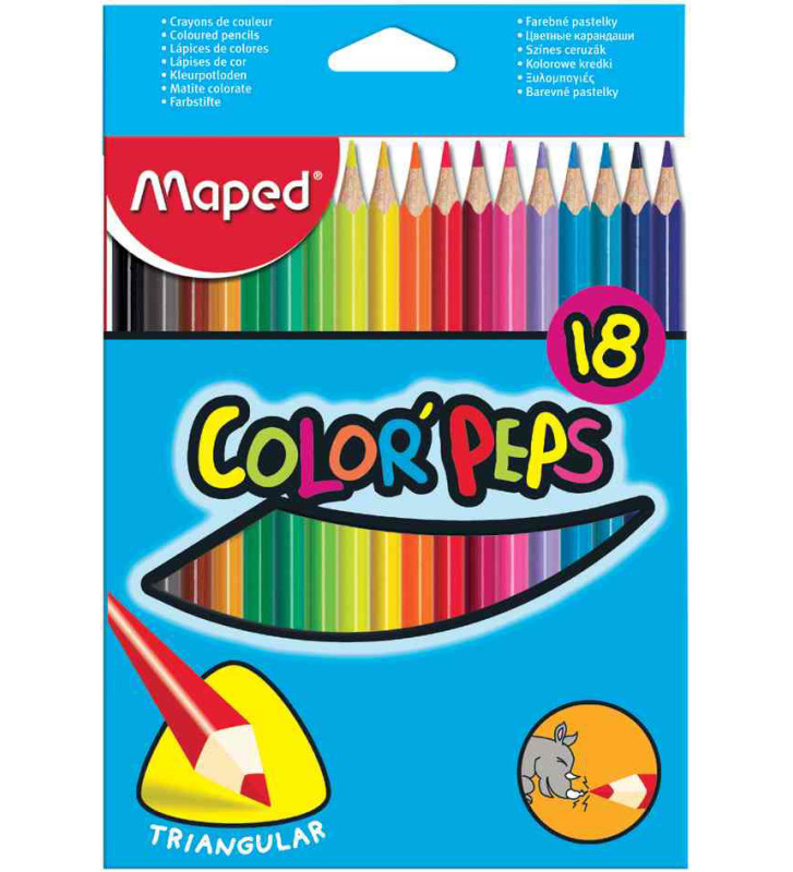 Etui de 18 Crayons de couleur Color'Peps Triangulaire Assortis