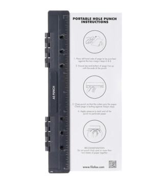 Perforatrice format A5 avec réglette 6 trous Noir