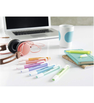 Etui de 6 Surligneurs de poche SWING COOL Pte Biseautée 1 - 4 mm
