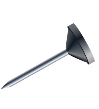 Boîte de 100 épingles à tête plate - Hauteur 8mm - Diamètre 5mm - Noir
