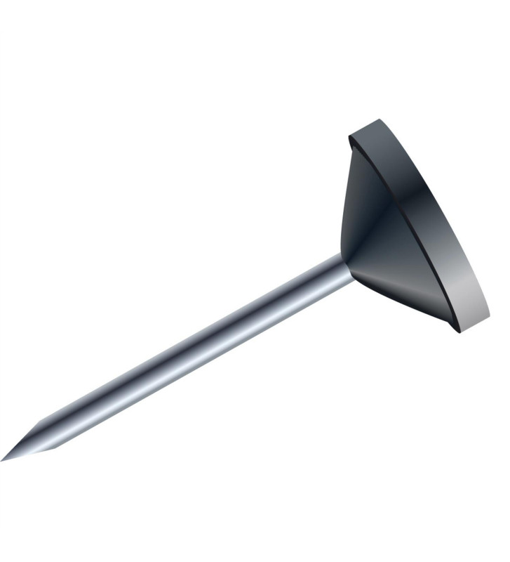 Boîte de 100 épingles à tête plate - Hauteur 8mm - Diamètre 5mm - Noir