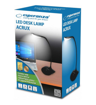 Lampe de Bureau Led Tactile ACRUX Bras Flexible Noir