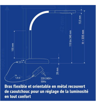 Lampe de bureau à LED MAULjoy sur Socle Atlantic blue