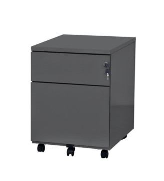 Caisson Mobile 2 tiroirs dont un tiroir dossiers suspendus, H.567 x L,418 x P,541 Anthracite