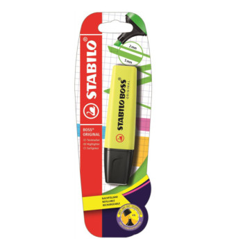 Surligneur BOSS ORIGINAL Rechargeable Pointe Biseautée 2-5 mm Jaune