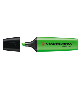 Blister de 1 Surligneur BOSS ORIGINAL Rechargeable Pointe Biseautée 2-5 mm - vert