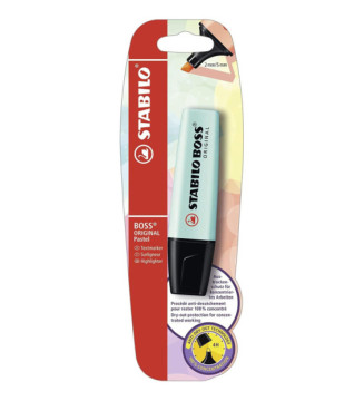 Blister 1 surligneur STABILO BOSS ORIGINAL Pastel - touche de turquoise
