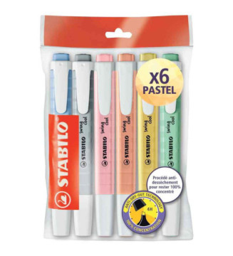 Surligneur swing cool PASTEL, Ecopack de 6