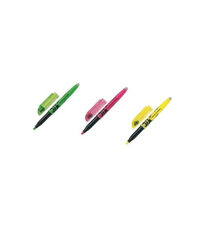 Lot de 3 surligneurs Frixion effaçables Rose, Vert et Jaune