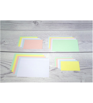 Fiches bristol, A5, ligné, assorti