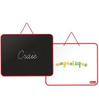 Ardoise Reversible Tableau Blanc - Tableau noir - 62 x 50cm avec Craies