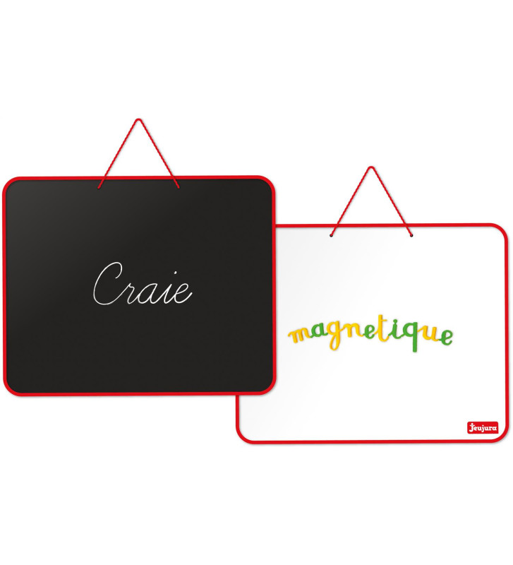 Ardoise Reversible Tableau Blanc - Tableau noir - 62 x 50cm avec Craies
