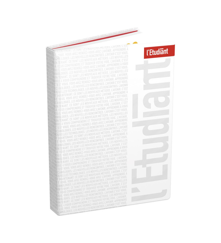 Manifeste Agenda Scolaire Journalier 15x20cm 352p Couv PVC ouatiné glossy blanc