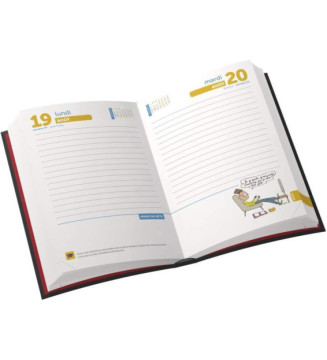 Manifeste Agenda Scolaire Journalier 15x20cm 352p Couv PVC ouatiné glossy blanc