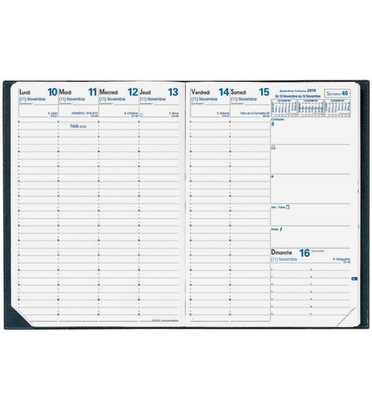 Agenda scolaire EU 09/09 avec répertoire 21 x 29,7 cm Noir