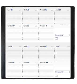 Agenda scolaire Sept-Bi 88 x 170mm Noir
