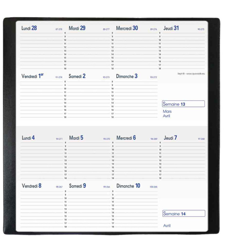 Agenda scolaire Sept-Bi 88 x 170mm Noir
