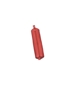 Trousse Ronde en cuir véritable Diam 60mm x 210 mm Rouge
