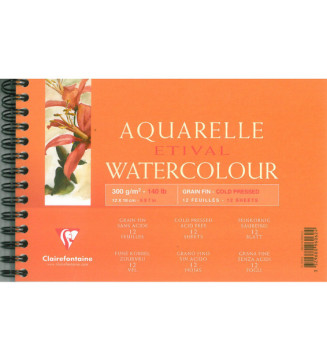 Album spiralé Etival grain fin 12x18 12 feuilles 300g