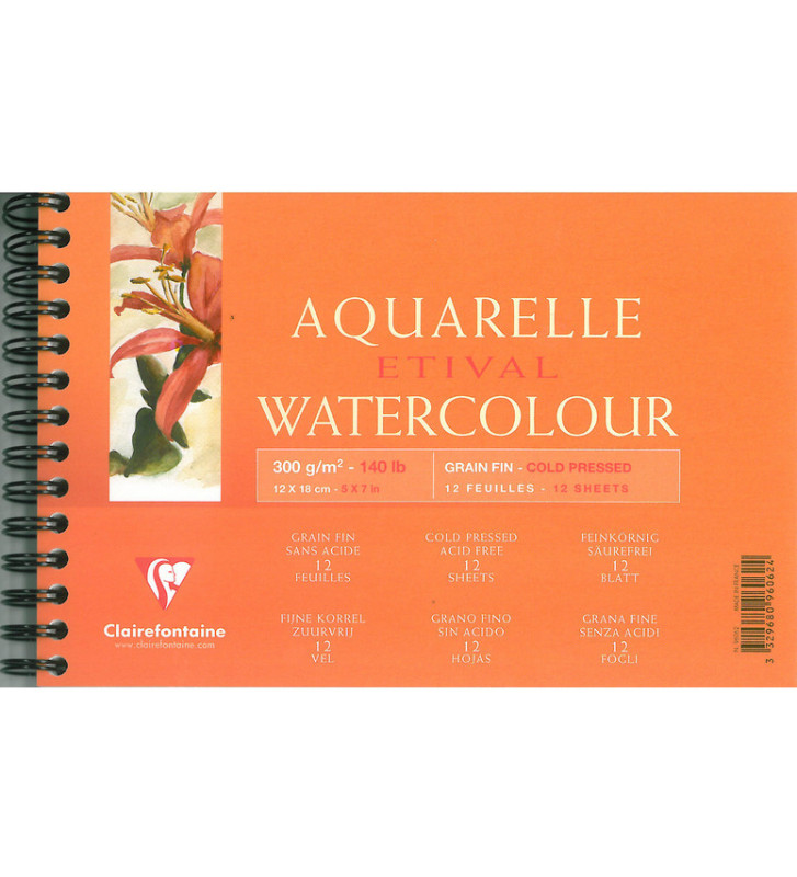 Album spiralé Etival grain fin 12x18 12 feuilles 300g