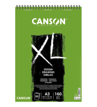 Bloc 50 feuilles Croquis études XL A3 160g Grainé Blanc
