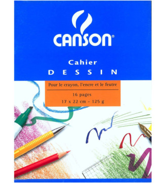 Cahier dessin uni 24 feuilles 125g 240 x 320 mm