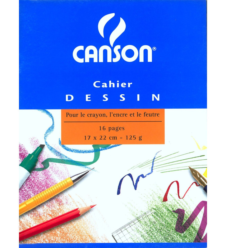 Cahier dessin uni 24 feuilles 125g 240 x 320 mm