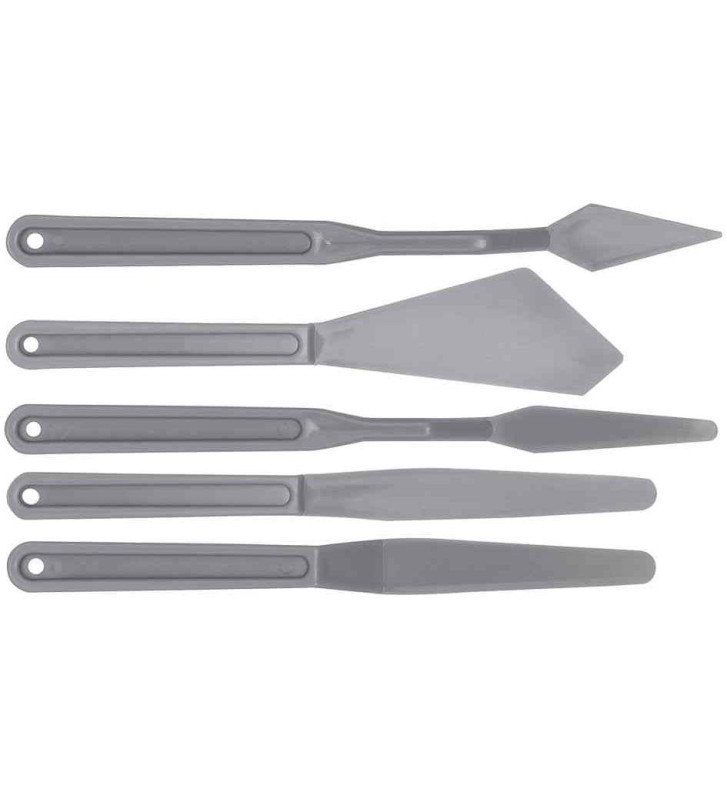 Kit de couteaux plastique pour la peinture, 5 pièces