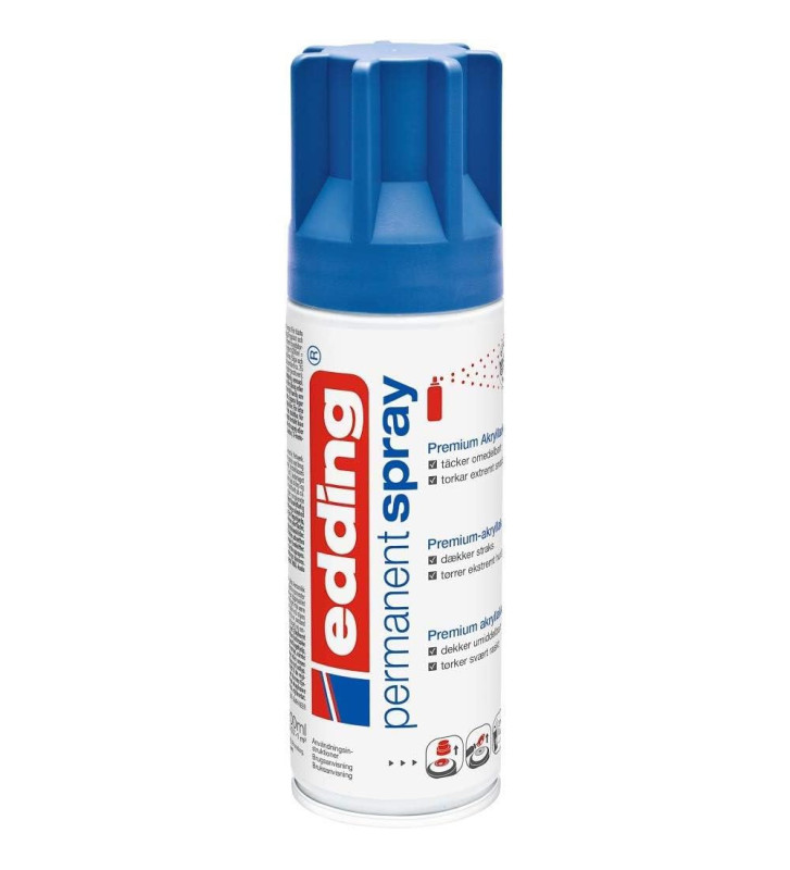 Spray Peinture Permanente 200ml bleu gentiane, pour extérieur et intérieur
