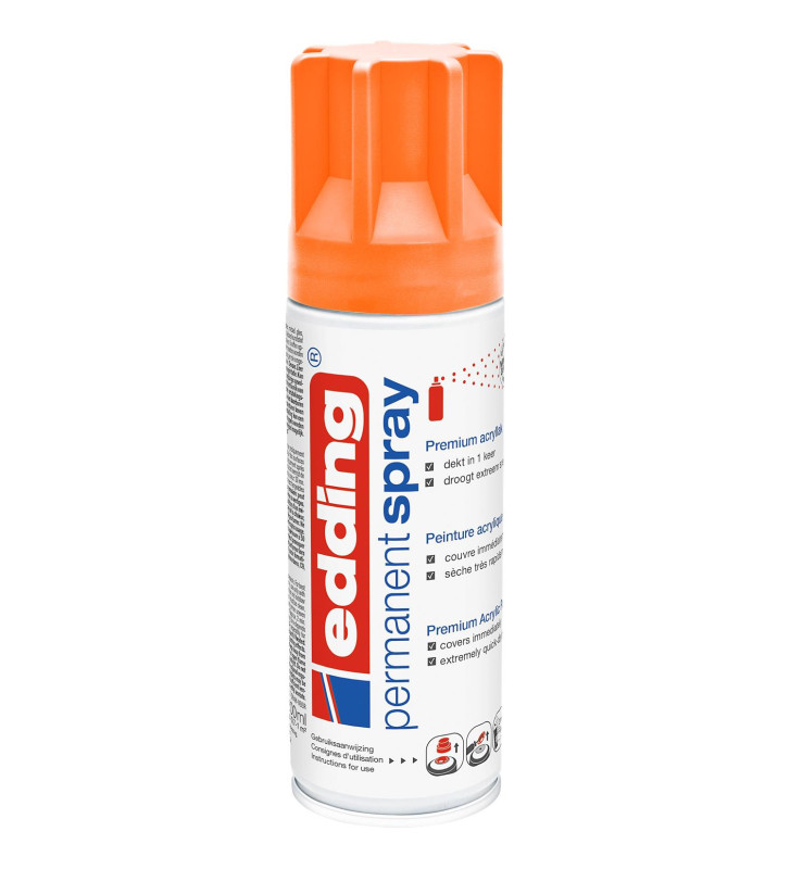 Spray 200ml Peinture Permanent 5200 Orange Fluorescent Mat