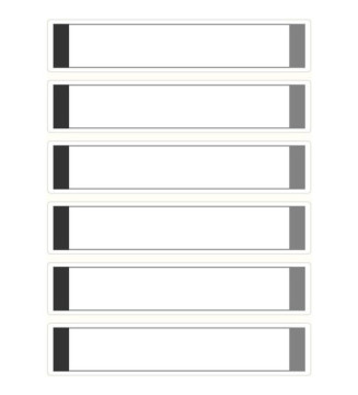 Lot de 24 Etiquettes Plastifiées Blanches avec Bordure Grise 86 x 17 mm