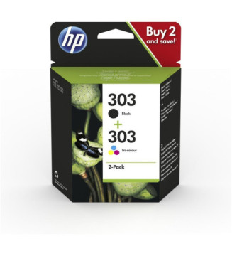 Pack de 2 Cartouches d'encre N°303 3YM92AE Noir+3 Couleurs