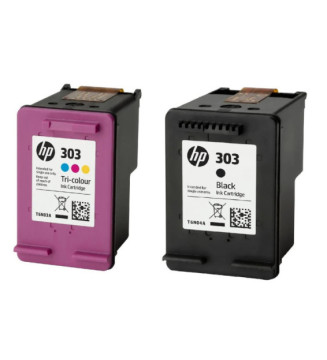 Pack de 2 Cartouches d'encre N°303 3YM92AE Noir+3 Couleurs