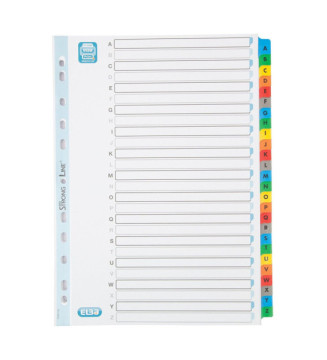 Intercalaire Alphabétique 26 Onglets Couleur Mylar A4 170g Blanc