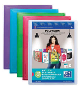 Protège-documents Polyvision personnalisable 60 Poches 120 vues Coloris Aléatoire