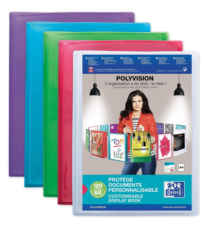Protège-documents Polyvision personnalisable 60 Poches 120 vues Coloris Aléatoire