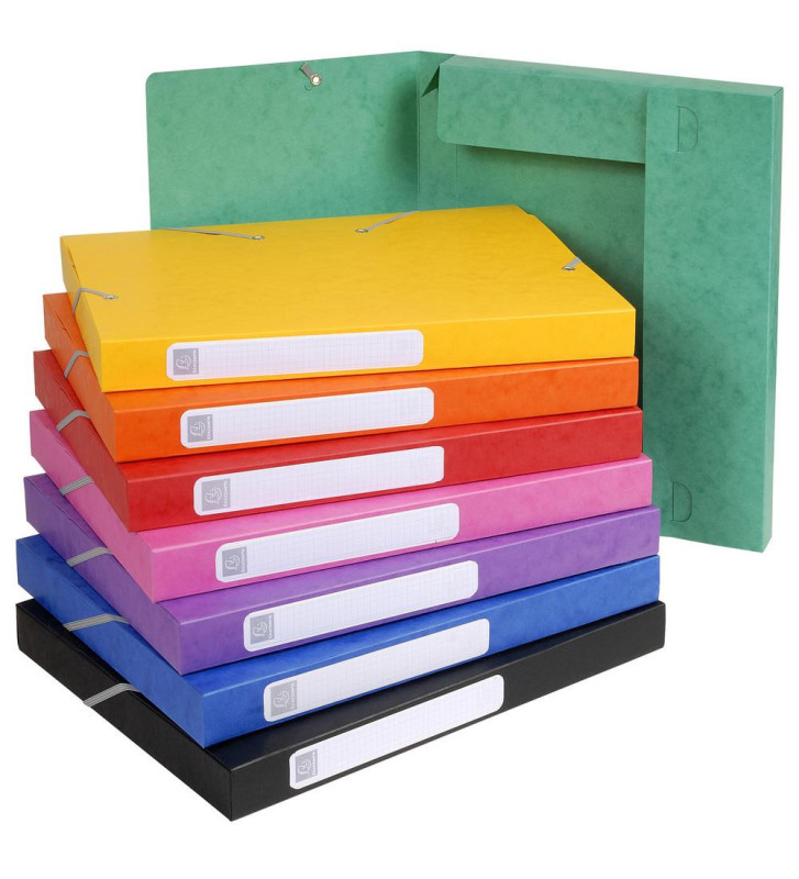 Boite de classement Cartobox Dos 25mm Carte lustrée - A4 - Couleurs Aléatoires