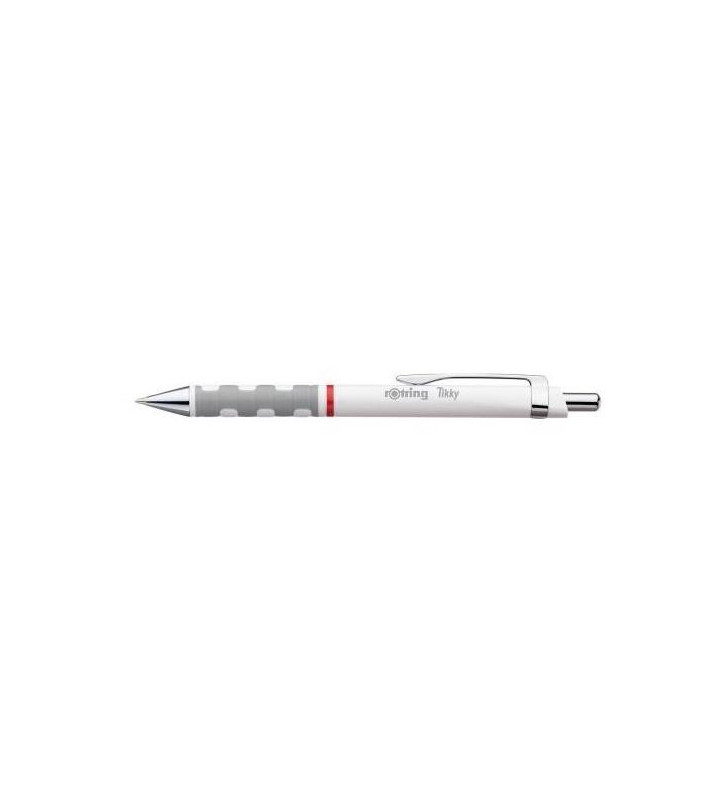Stylo à bille rétractable Tikky Pointe Moyenne Corps Blanc Encre bleue