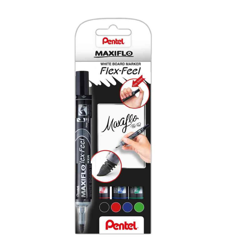 Marqueur pour tableau blanc Maxiflo Flex-Feel, kit de 4