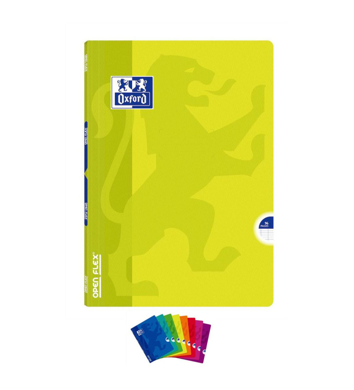 Cahier OPENFLEX agrafé 21 x 29.7 cm 96p grands carreaux 90g Coloris Aléatoire