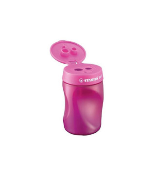 Taille-crayon EASYsharpen ergonomique rose avec réservoir - Gaucher