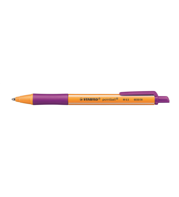 Stylo à bille rétractable Pointball pointe moyenne lilas
